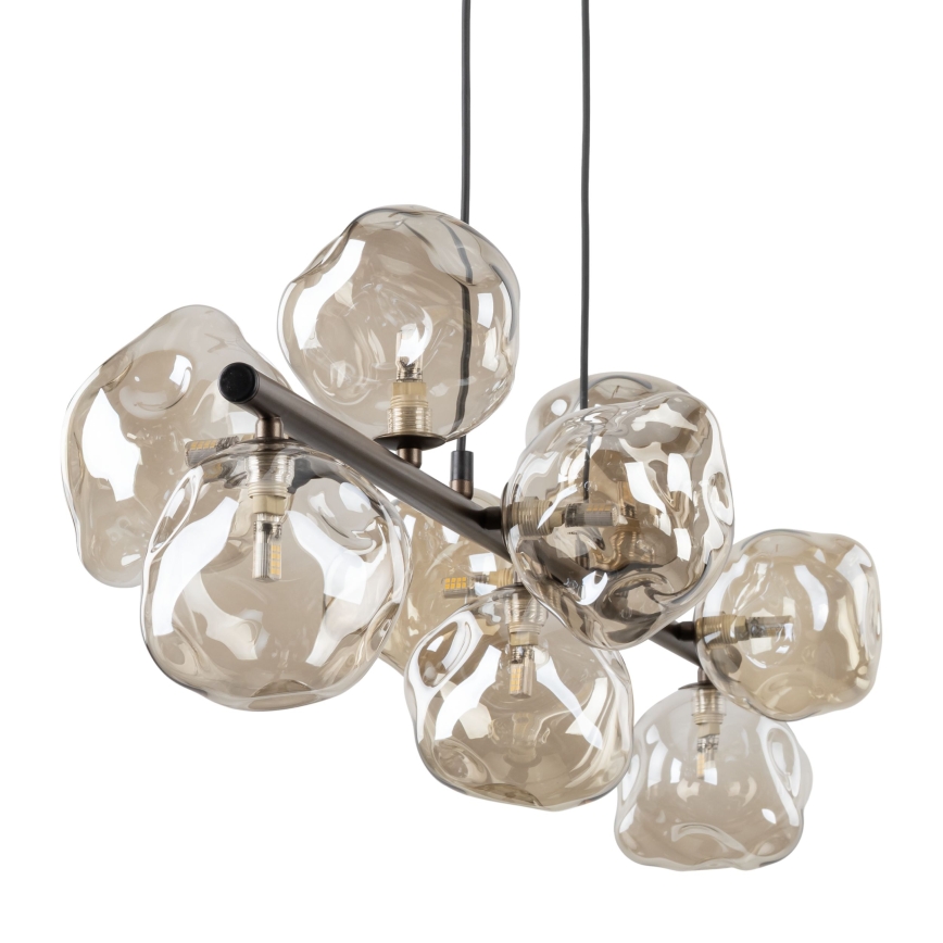 Brilagi - Lampadario a sospensione con cavo VULCANO 9xG9/8W/230V bronzo/beige fumé