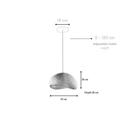 Brilagi - Lampadario a sospensione con cavo WABI SABI 1xE27/40W/230V grigio