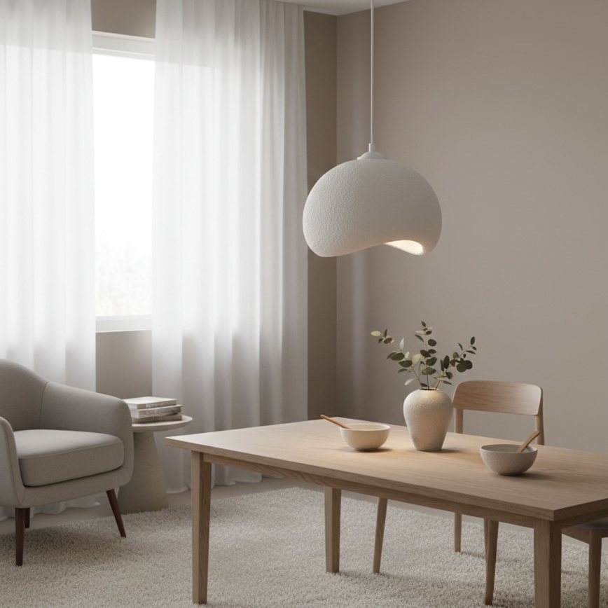 Brilagi - Lampadario a sospensione con cavo WABI SABI 1xE27/40W/230V Ø 34 cm bianco