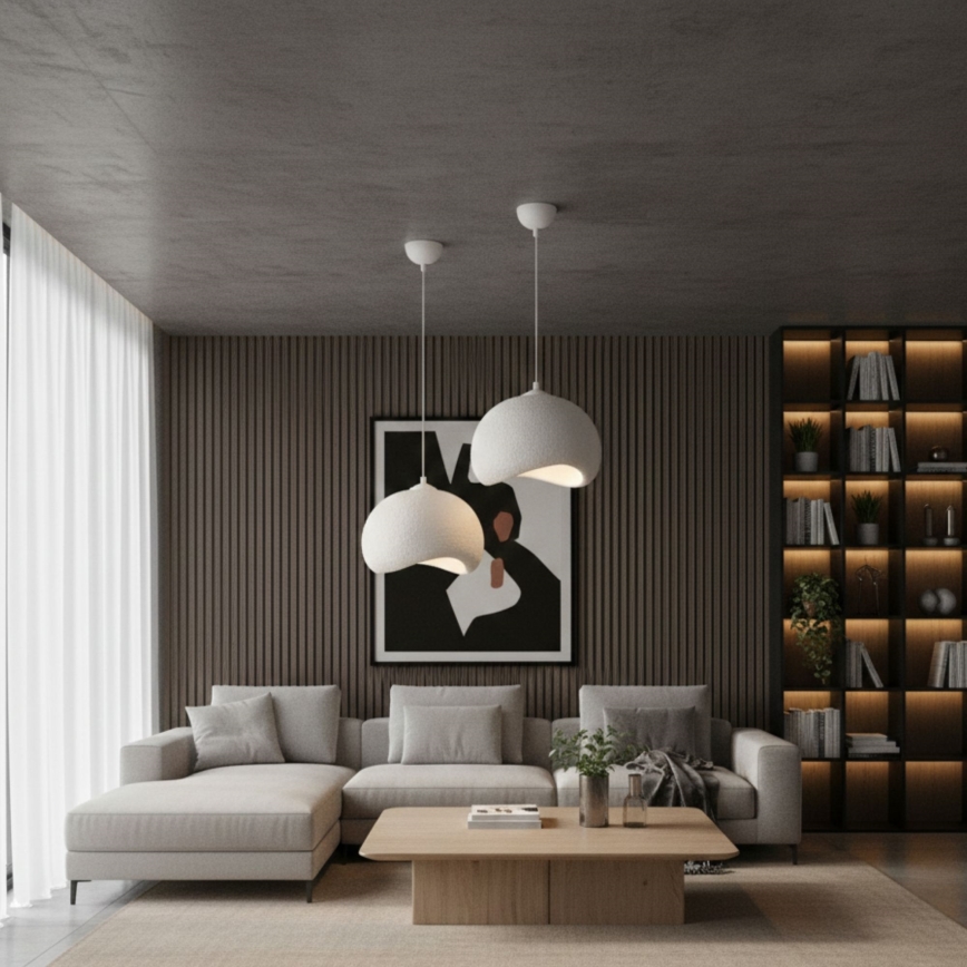 Brilagi - Lampadario a sospensione con cavo WABI SABI 1xE27/40W/230V Ø 34 cm bianco