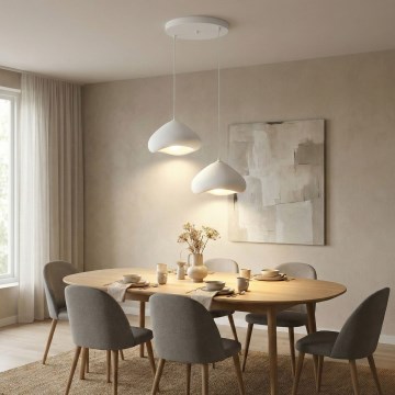 Brilagi - Lampadario a sospensione con cavo WABI SABI 2xE27/40W/230V diam. 45 cm bianco