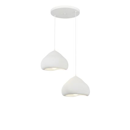 Brilagi - Lampadario a sospensione con cavo WABI SABI 2xE27/40W/230V diam. 45 cm bianco