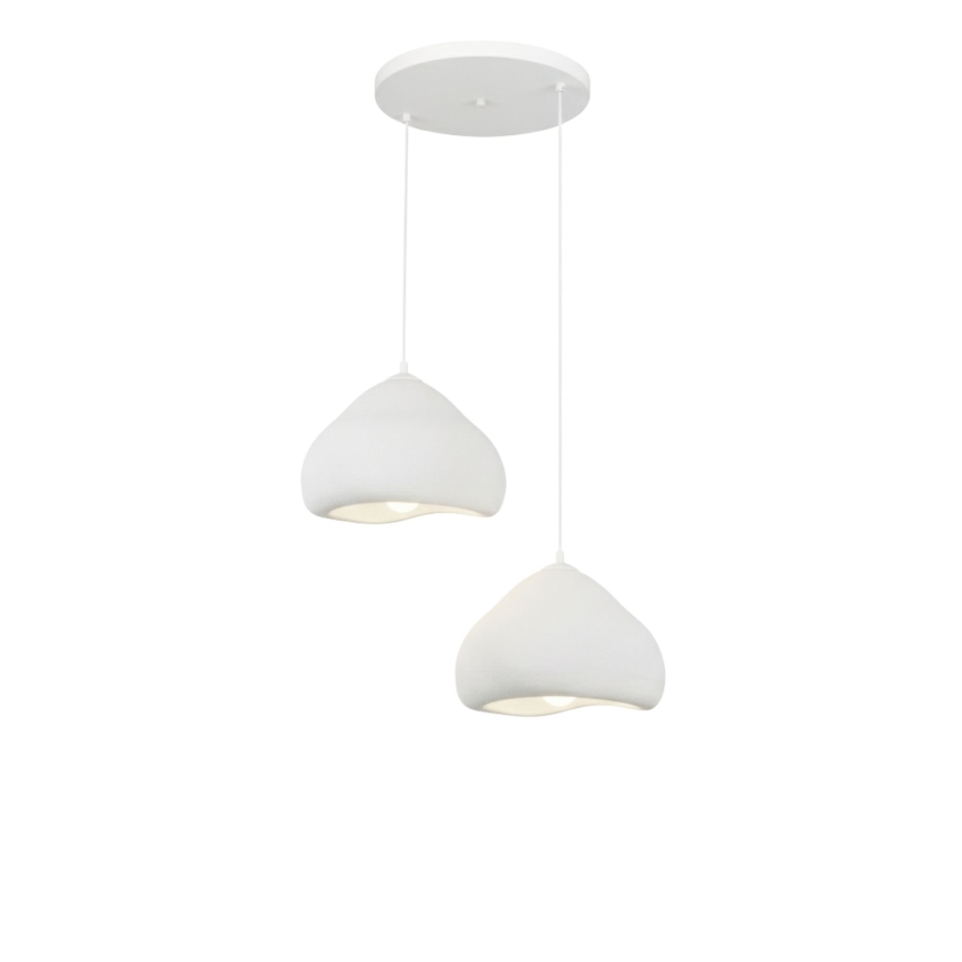 Brilagi - Lampadario a sospensione con cavo WABI SABI 2xE27/40W/230V diam. 45 cm bianco
