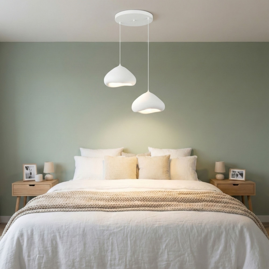 Brilagi - Lampadario a sospensione con cavo WABI SABI 2xE27/40W/230V diam. 45 cm bianco