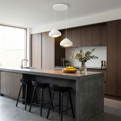 Brilagi - Lampadario a sospensione con cavo WABI SABI 2xE27/40W/230V diam. 45 cm bianco