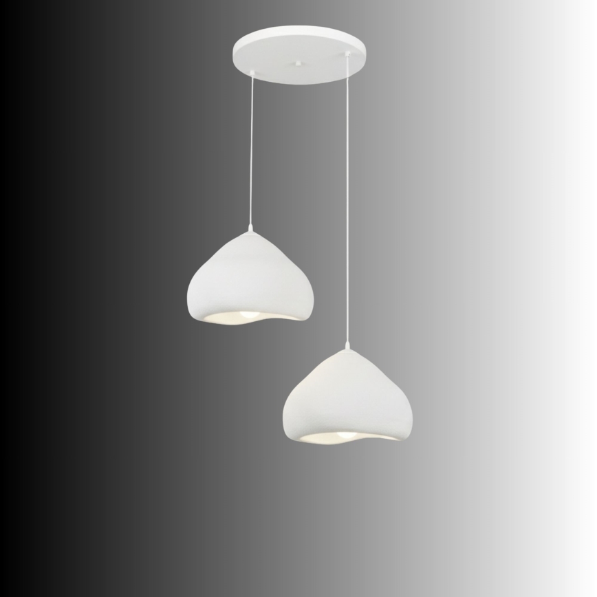 Brilagi - Lampadario a sospensione con cavo WABI SABI 2xE27/40W/230V diam. 45 cm bianco