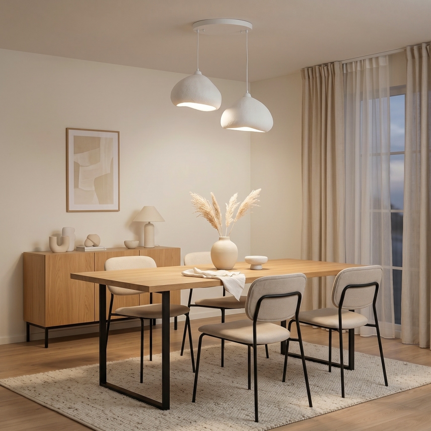 Brilagi - Lampadario a sospensione con cavo WABI SABI 2xE27/40W/230V diam. 45 cm bianco