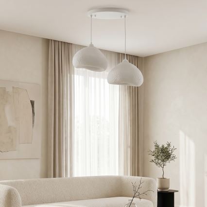 Brilagi - Lampadario a sospensione con cavo WABI SABI 2xE27/40W/230V diam. 45 cm bianco