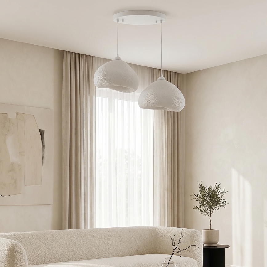 Brilagi - Lampadario a sospensione con cavo WABI SABI 2xE27/40W/230V diam. 45 cm bianco