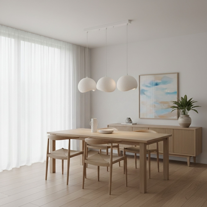 Brilagi - Lampadario a sospensione con cavo WABI SABI 3xE27/40W/230V bianco