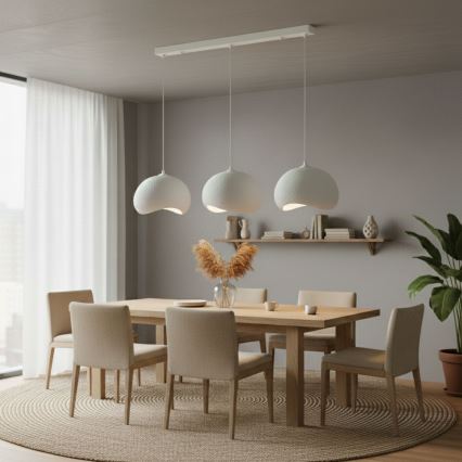 Brilagi - Lampadario a sospensione con cavo WABI SABI 3xE27/40W/230V bianco