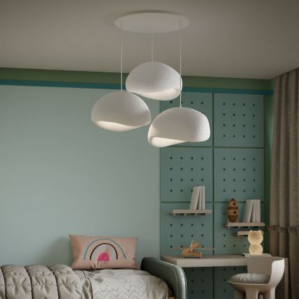 Brilagi - Lampadario a sospensione con cavo WABI SABI 3xE27/40W/230V Ø 60 cm bianco