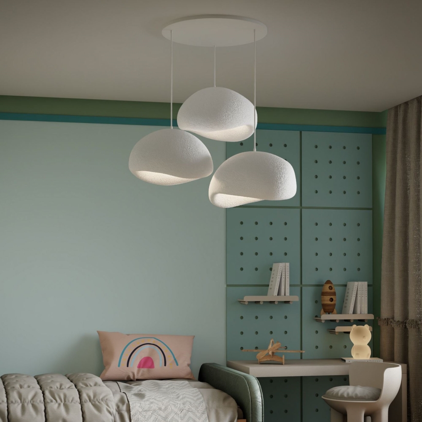 Brilagi - Lampadario a sospensione con cavo WABI SABI 3xE27/40W/230V Ø 60 cm bianco