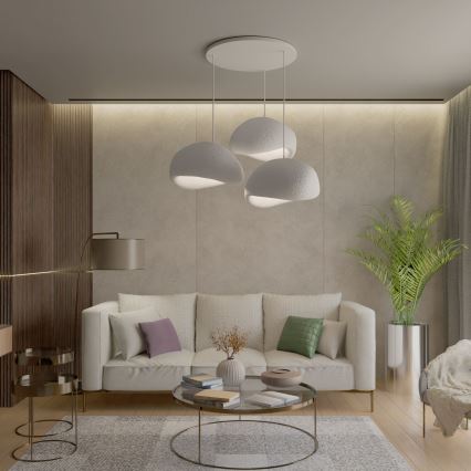 Brilagi - Lampadario a sospensione con cavo WABI SABI 3xE27/40W/230V Ø 60 cm bianco