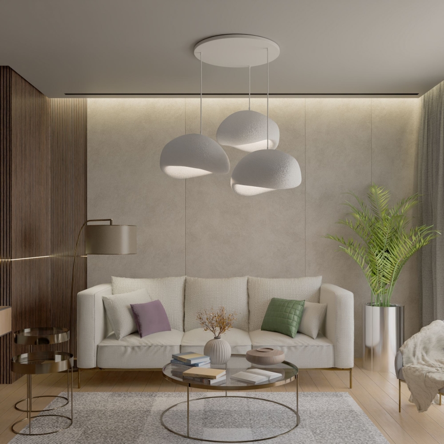 Brilagi - Lampadario a sospensione con cavo WABI SABI 3xE27/40W/230V Ø 60 cm bianco