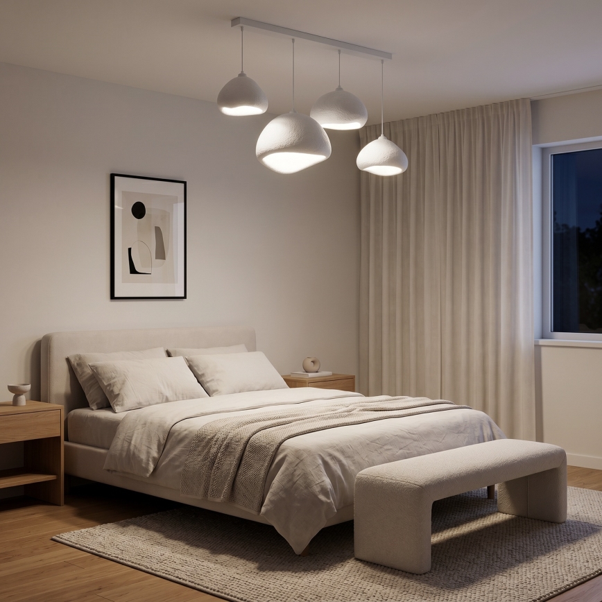Brilagi - Lampadario a sospensione con cavo WABI SABI 4xE27/40W/230V bianco