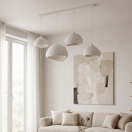 Brilagi - Lampadario a sospensione con cavo WABI SABI 4xE27/40W/230V bianco
