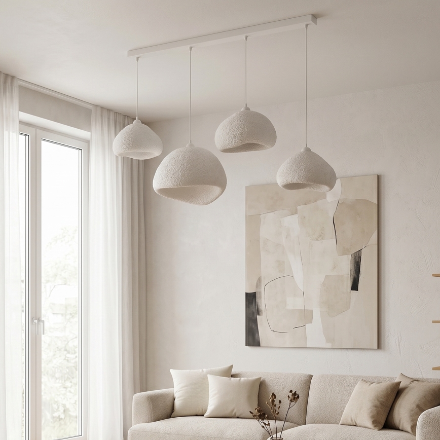 Brilagi - Lampadario a sospensione con cavo WABI SABI 4xE27/40W/230V bianco