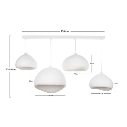 Brilagi - Lampadario a sospensione con cavo WABI SABI 4xE27/40W/230V bianco
