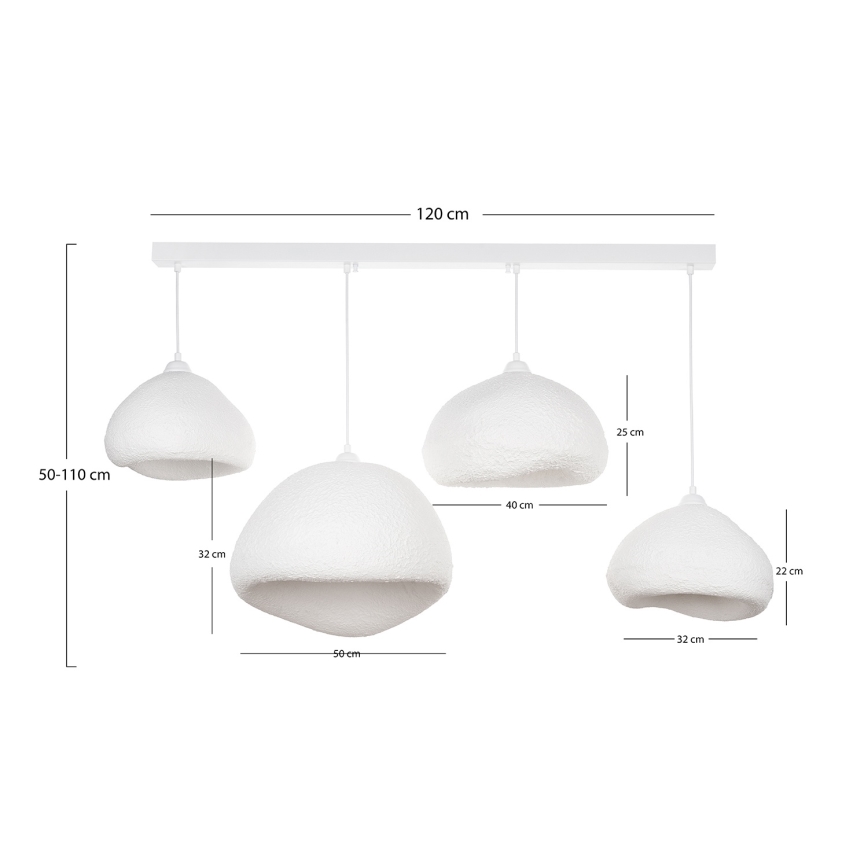 Brilagi - Lampadario a sospensione con cavo WABI SABI 4xE27/40W/230V bianco