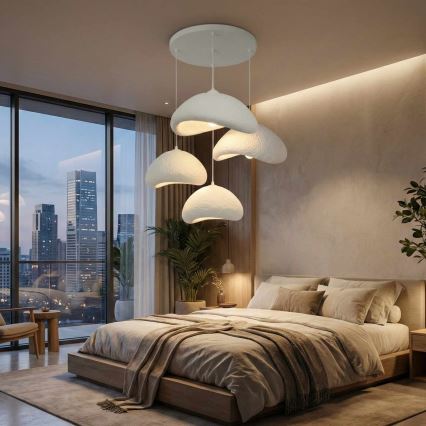 Brilagi - Lampadario a sospensione con cavo WABI SABI 4xE27/40W/230V Ø 90 cm bianco