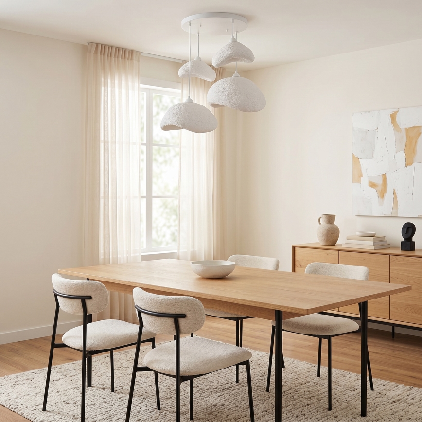Brilagi - Lampadario a sospensione con cavo WABI SABI 4xE27/40W/230V Ø 90 cm bianco