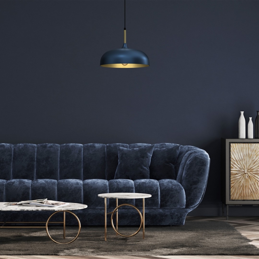 Brilagi - Lampadario a sospensione con filo ABRAHAM 1xE27/60W/230V diametro 35 cm blu