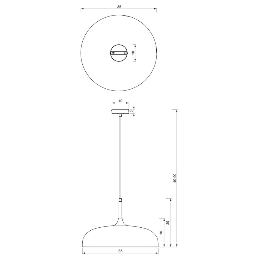 Brilagi - Lampadario a sospensione con filo ABRAHAM 1xE27/60W/230V diametro 35 cm nero