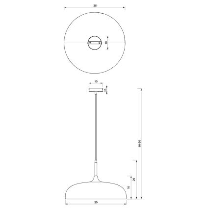 Brilagi - Lampadario a sospensione con filo ABRAHAM 1xE27/60W/230V diametro 35 cm verde