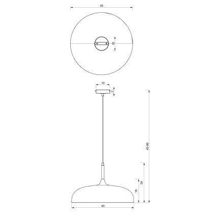 Brilagi - Lampadario a sospensione con filo ABRAHAM 1xE27/60W/230V diametro 45 cm beige