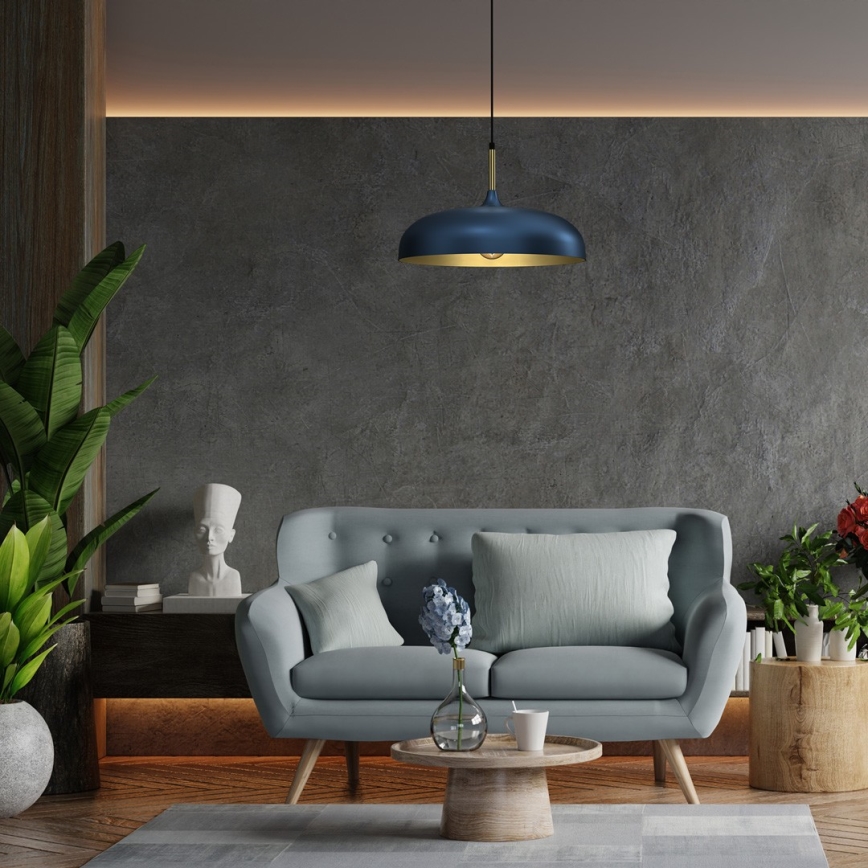 Brilagi - Lampadario a sospensione con filo ABRAHAM 1xE27/60W/230V diametro 45 cm blu