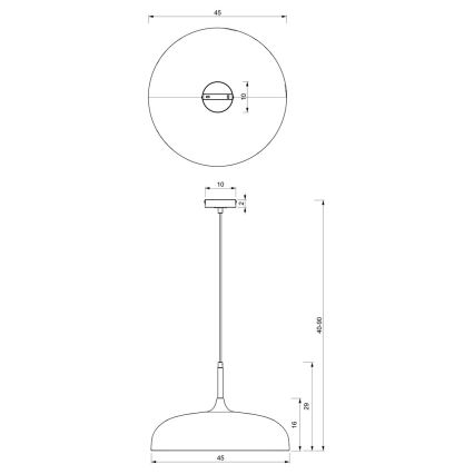 Brilagi - Lampadario a sospensione con filo ABRAHAM 1xE27/60W/230V diametro 45 cm blu