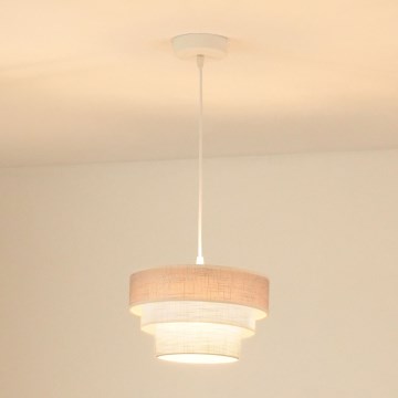 Brilagi - Lampadario a sospensione con filo ALASKA LUNETA 1xE27/15W/230V diametro 25 cm grigio/color crema