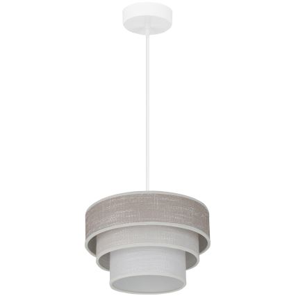 Brilagi - Lampadario a sospensione con filo ALASKA LUNETA 1xE27/15W/230V diametro 25 cm grigio/color crema