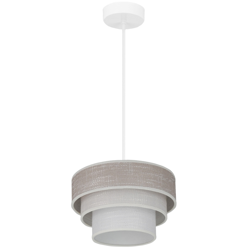 Brilagi - Lampadario a sospensione con filo ALASKA LUNETA 1xE27/15W/230V diametro 25 cm grigio/color crema