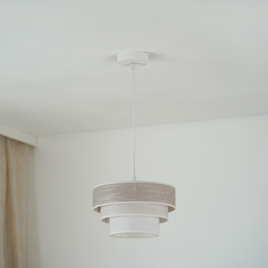 Brilagi - Lampadario a sospensione con filo ALASKA LUNETA 1xE27/15W/230V diametro 25 cm grigio/color crema