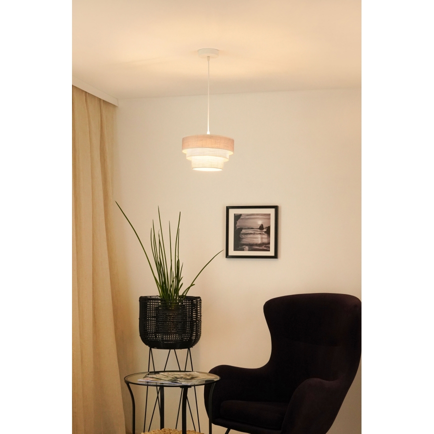 Brilagi - Lampadario a sospensione con filo ALASKA LUNETA 1xE27/15W/230V diametro 25 cm grigio/color crema