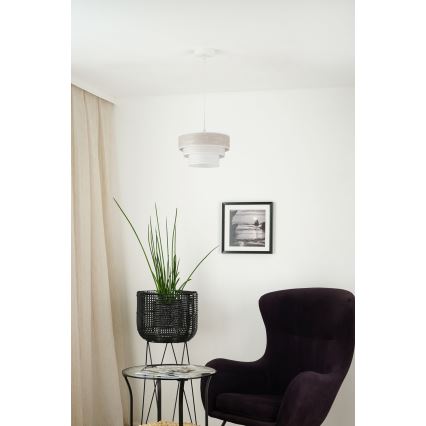 Brilagi - Lampadario a sospensione con filo ALASKA LUNETA 1xE27/15W/230V diametro 25 cm grigio/color crema