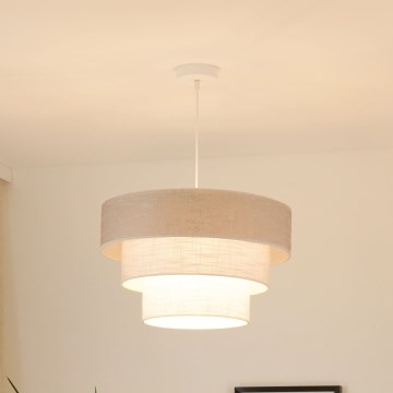 Brilagi - Lampadario a sospensione con filo ALASKA LUNETA 1xE27/15W/230V diametro 45 cm grigio/color crema
