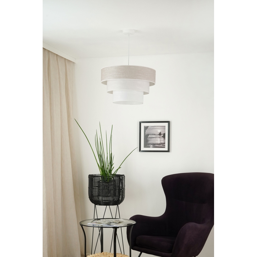 Brilagi - Lampadario a sospensione con filo ALASKA LUNETA 1xE27/15W/230V diametro 45 cm grigio/color crema