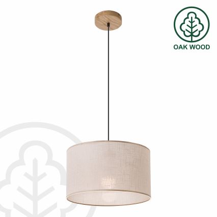 Brilagi - Lampadario a sospensione con filo ANTHONY 1xE27/60W/230V quercia/beige