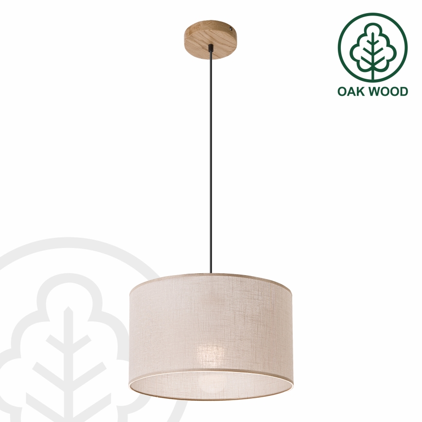 Brilagi - Lampadario a sospensione con filo ANTHONY 1xE27/60W/230V quercia/beige