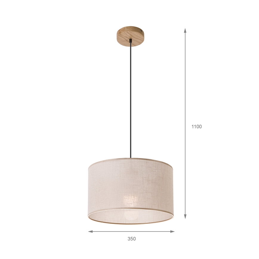 Brilagi - Lampadario a sospensione con filo ANTHONY 1xE27/60W/230V quercia/beige
