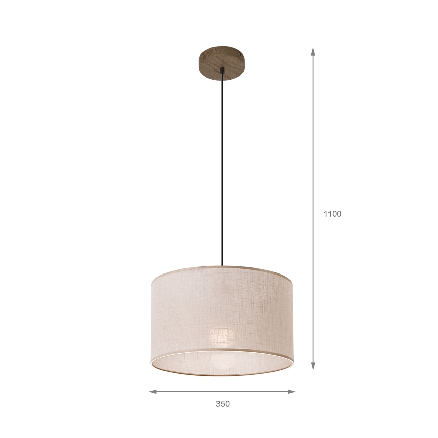 Brilagi - Lampadario a sospensione con filo ANTHONY 1xE27/60W/230V quercia/beige