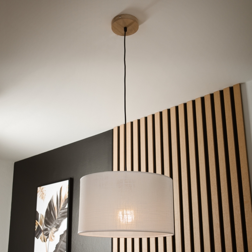 Brilagi - Lampadario a sospensione con filo ANTHONY 1xE27/60W/230V quercia/bianco