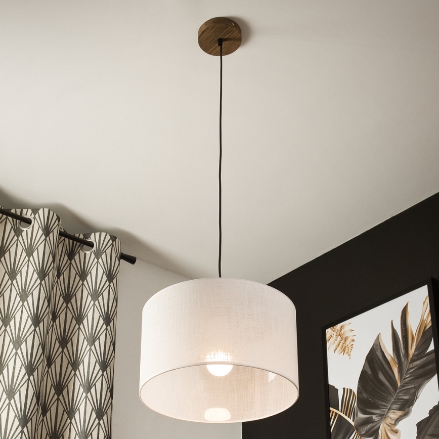 Brilagi - Lampadario a sospensione con filo ANTHONY 1xE27/60W/230V quercia/bianco