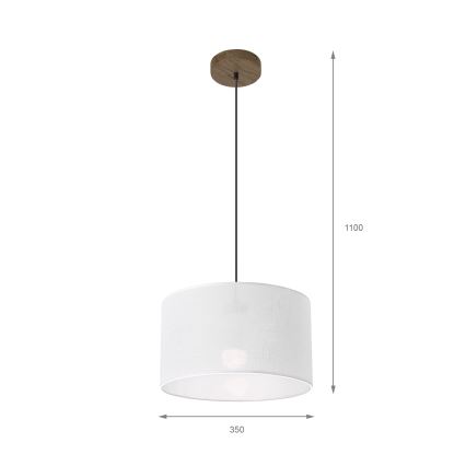Brilagi - Lampadario a sospensione con filo ANTHONY 1xE27/60W/230V quercia/bianco