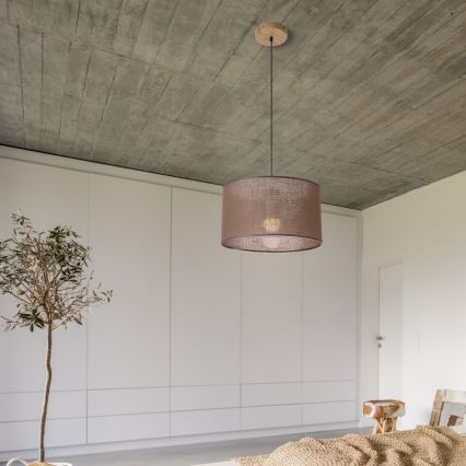 Brilagi - Lampadario a sospensione con filo ANTHONY 1xE27/60W/230V quercia/marrone