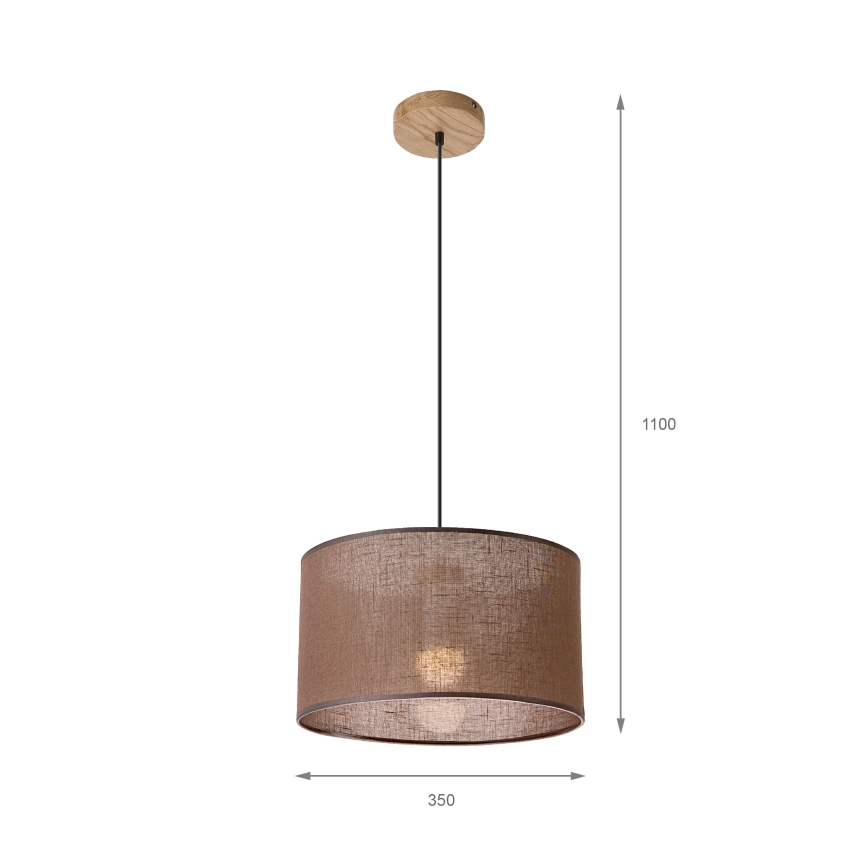 Brilagi - Lampadario a sospensione con filo ANTHONY 1xE27/60W/230V quercia/marrone
