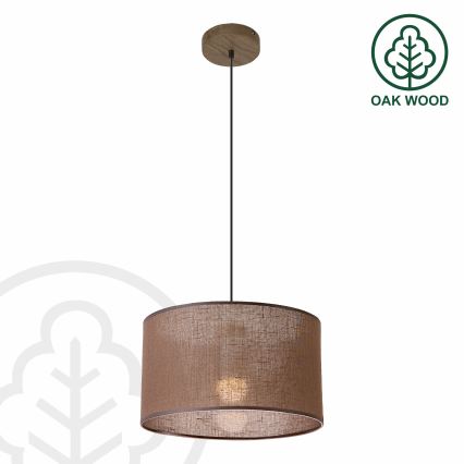 Brilagi - Lampadario a sospensione con filo ANTHONY 1xE27/60W/230V quercia/marrone